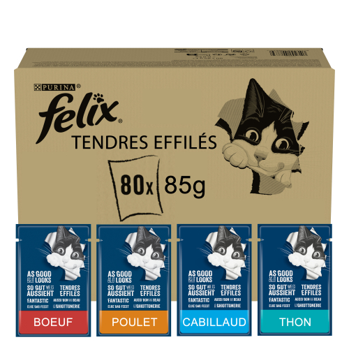 🐱 Analyse et infos sur Felix Tendres Effilés en gelée legumes (pâtée pour  chat) 🐶